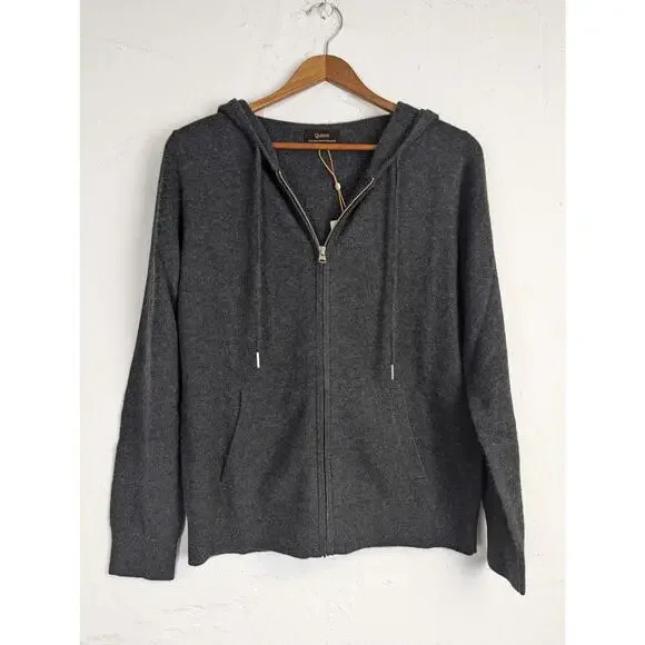 Quince Mongolian Cashmere Full Zip Hoodie Womens Small Grey Cozy Cardigan NWT - Picture 3 of 8